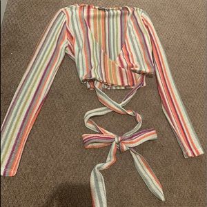 Fashion nova cross body tie top